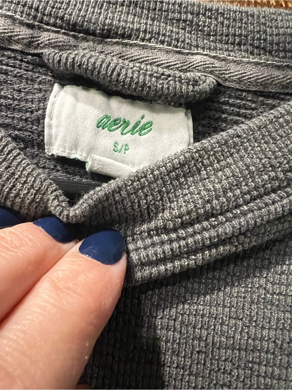 aerie Gray Waffle Knit Turtleneck Sweater